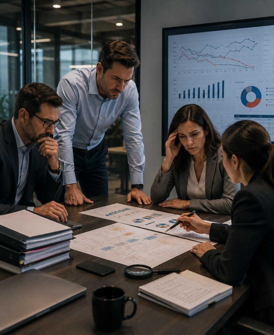 A project review meeting